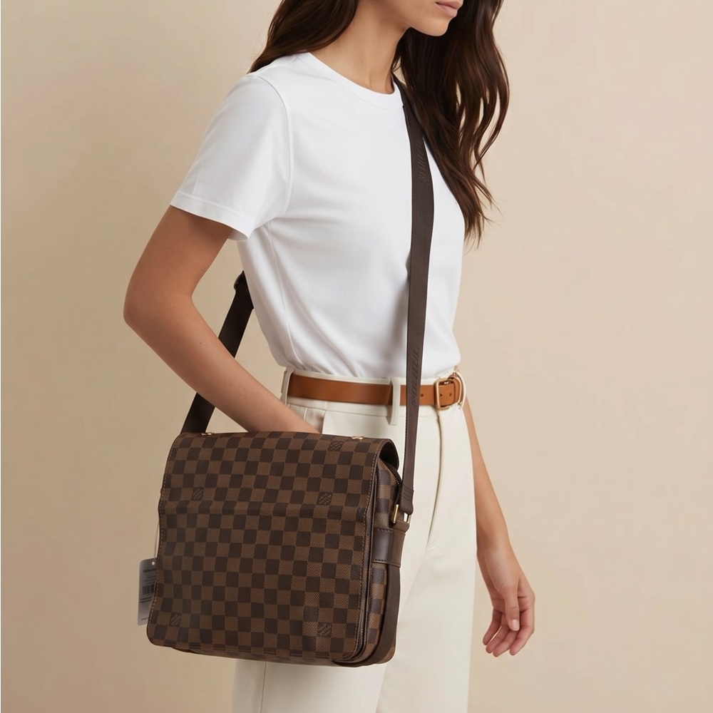 Pre-Love Louis Vuitton Damier Brown Checkered unisex Crossbody Bag